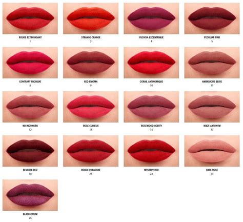 ysl slim lipstick swatches|YSL lipstick color chart.